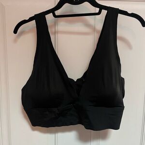 True and co black deep V strappy bralette size XL